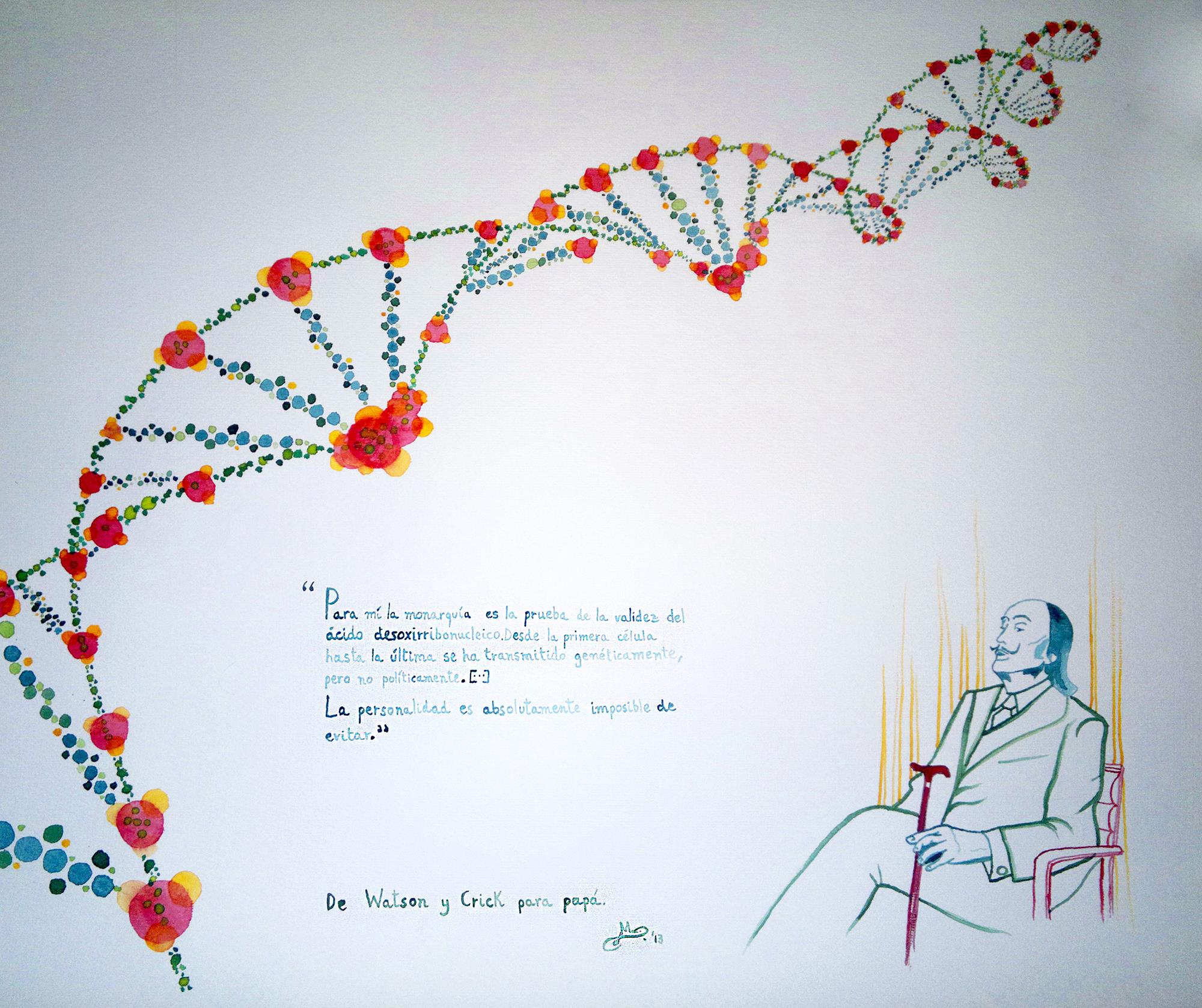 Acuarela ADN y Dalí
